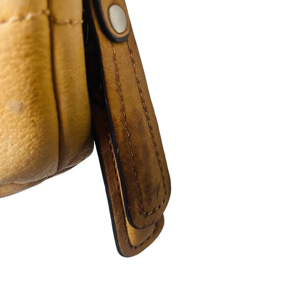 B. Makowsky Leather Crossbody Bag Brown Caramel 10x9” Zipper Closure 23" Strap - Picture 9 of 14